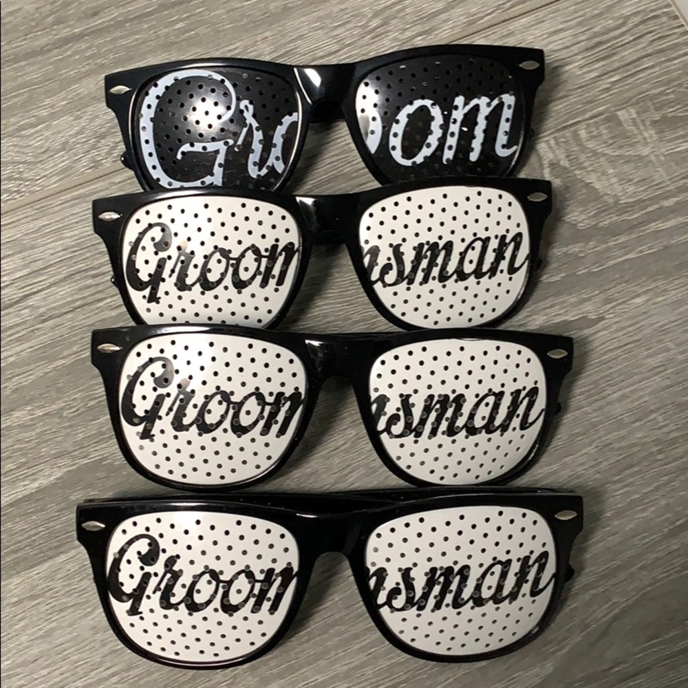 GROOM + GROOMSMAN GLASSES - SET OF 4!